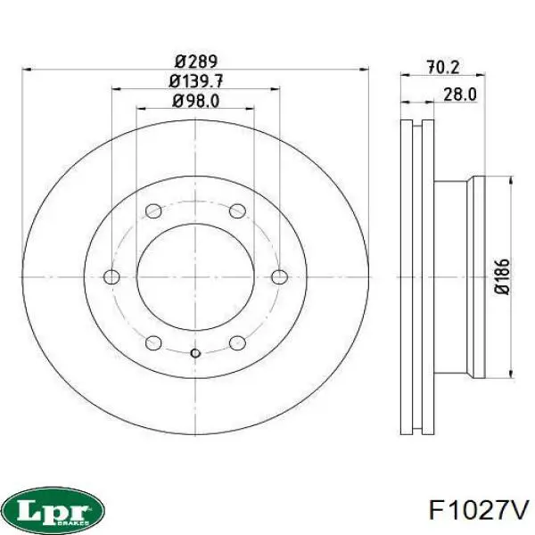 Гальмівні диски передні F1027V LPR