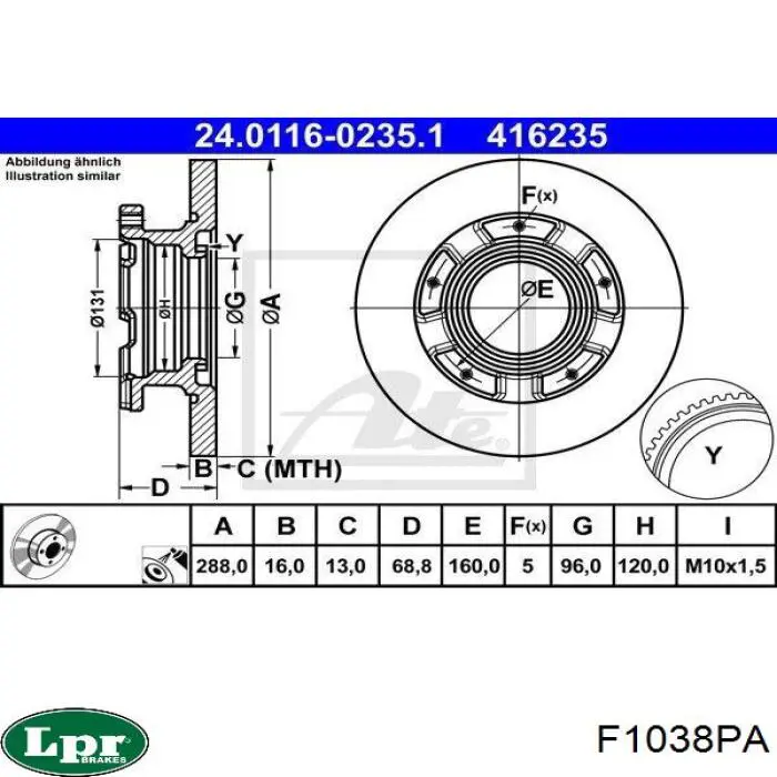 Гальмівні диски F1038PA LPR