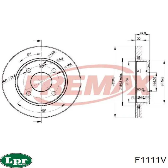 Купити F1111V LPR Ротор гальмівний