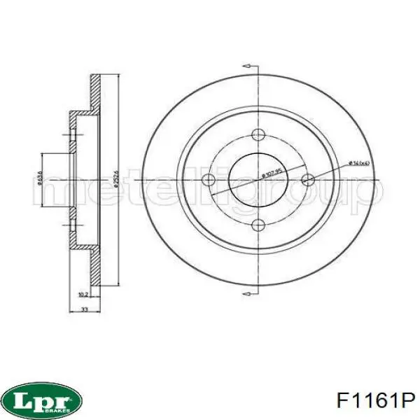 Гальмівні диски F1161P LPR