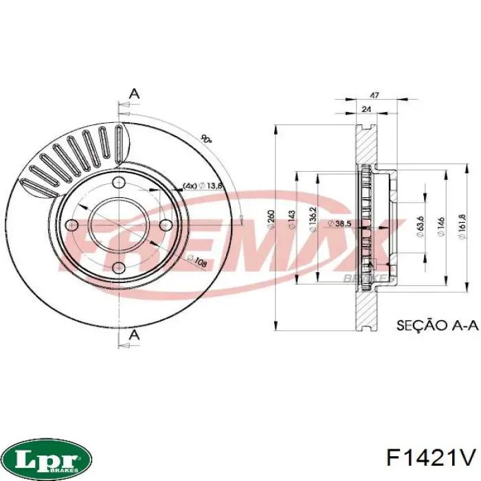 Купити F1421V LPR Ротор гальмівний