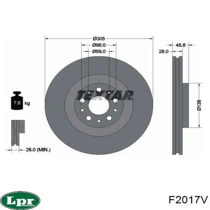 F2017V LPR диск гальмівний передній