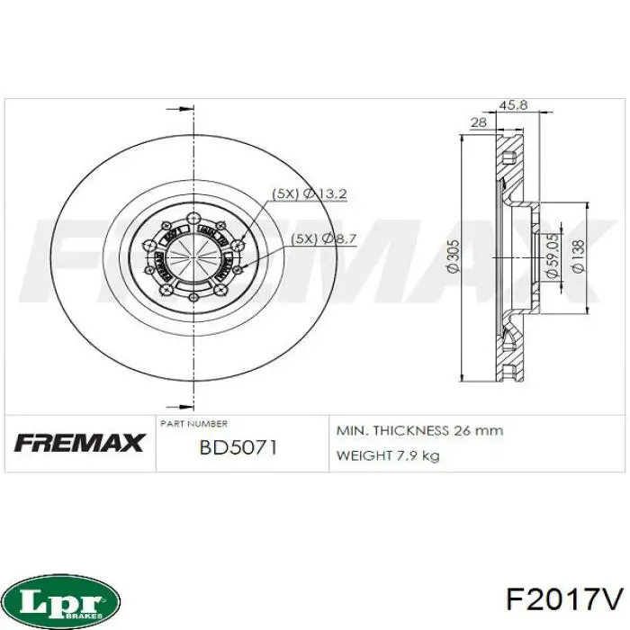 Купити F2017V LPR Ротор гальмівний