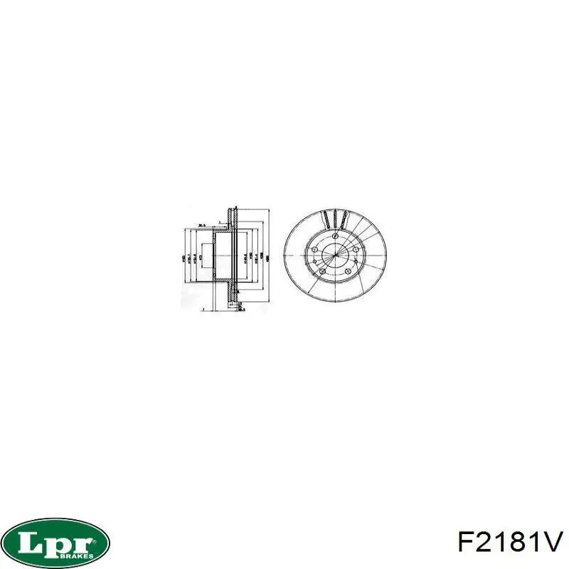 Диск гальмівний передній LPR F2181V