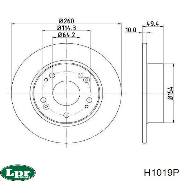 Гальмівні диски H1019P LPR
