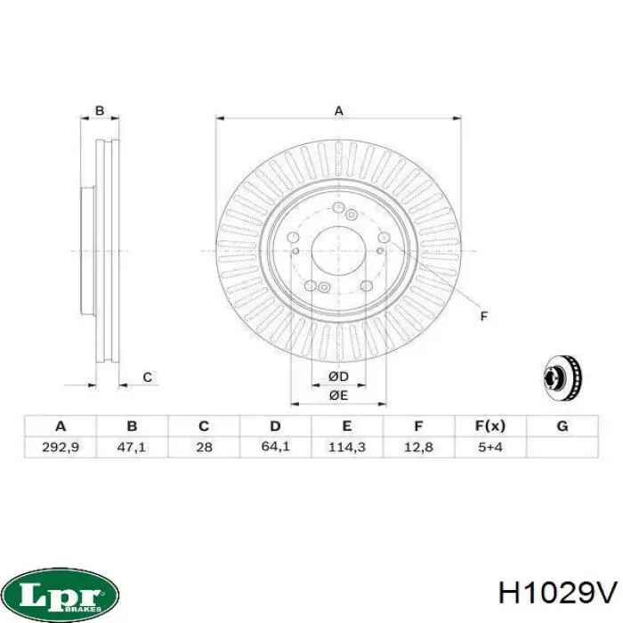 H1029V LPR Гальмо дискове переднє