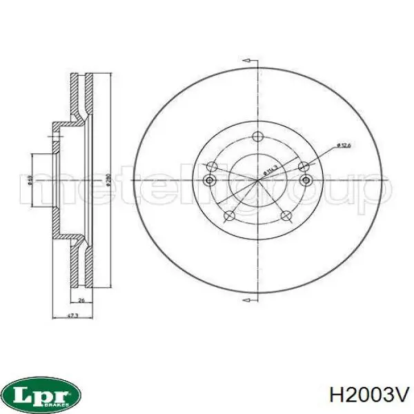 Гальмівні диски передні H2003V LPR