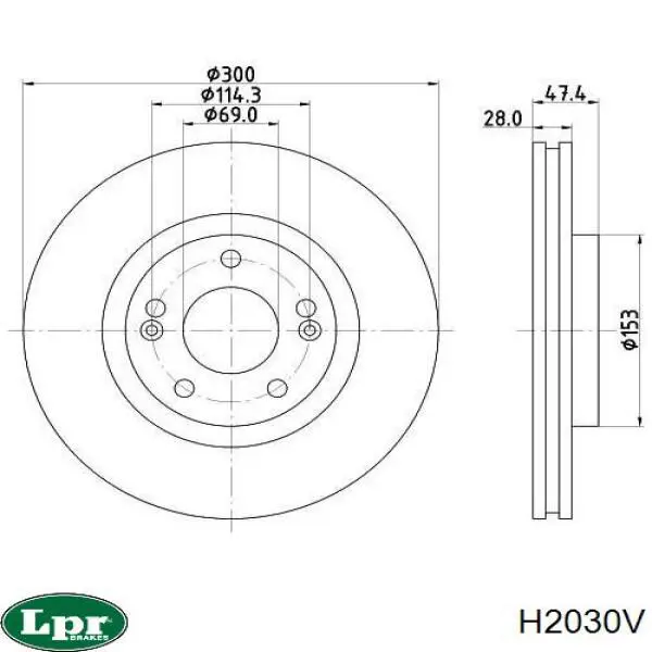 H2030V LPR Гальмо дискове переднє