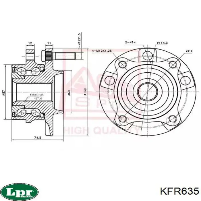 Купити KFR635 LPR Шарнір приводу зовнішній