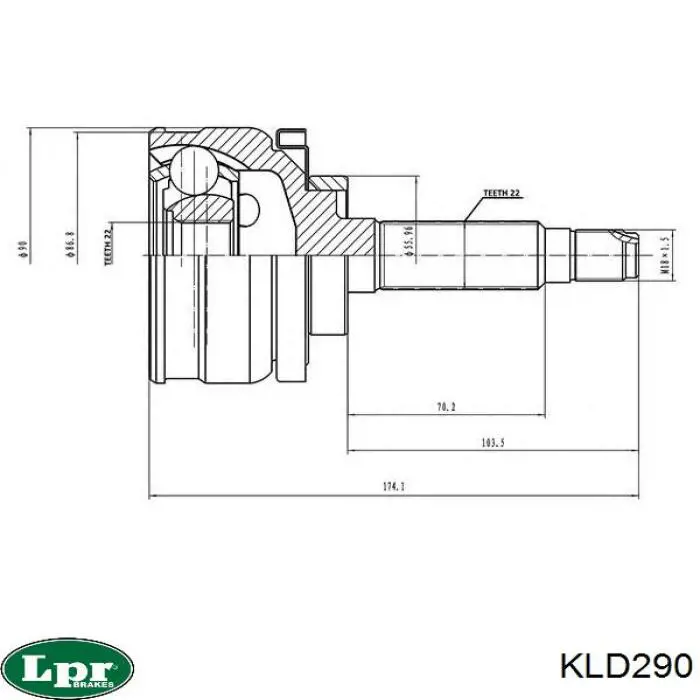 Купити KLD290 LPR Шарнір приводу зовнішній