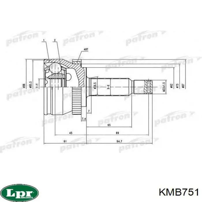 Купити KMB751 LPR Шарнір приводу зовнішній