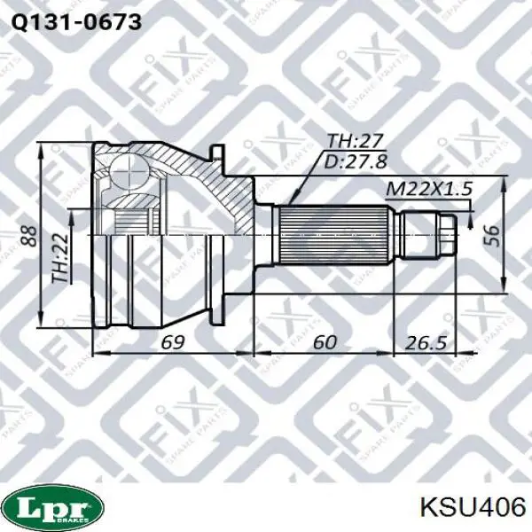 Купити KSU406 LPR Шарнір приводу зовнішній