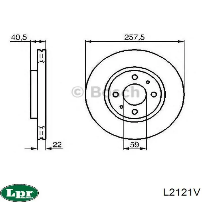 Диск гальмівний передній LPR L2121V