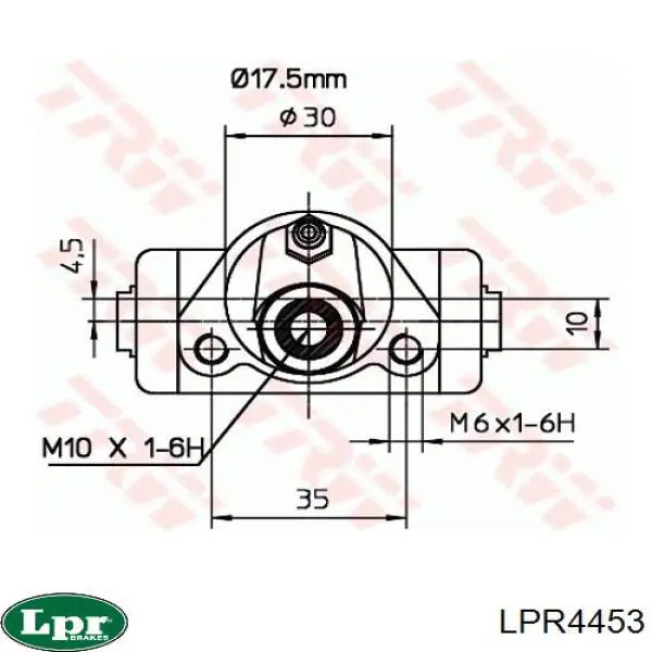 LPR4453 LPR Циліндр гальмівний колісний/робітник, задній