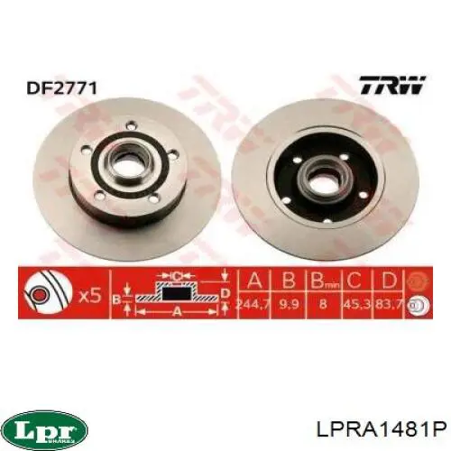 LPRA1481P LPR Дискові гальма