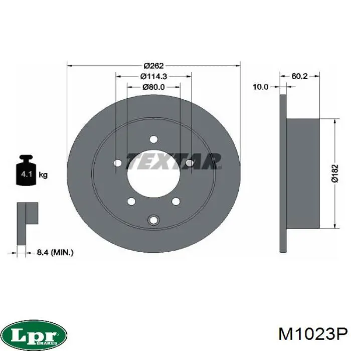 Задні дискові гальма LPR M1023P ціна, від 25.54 USD