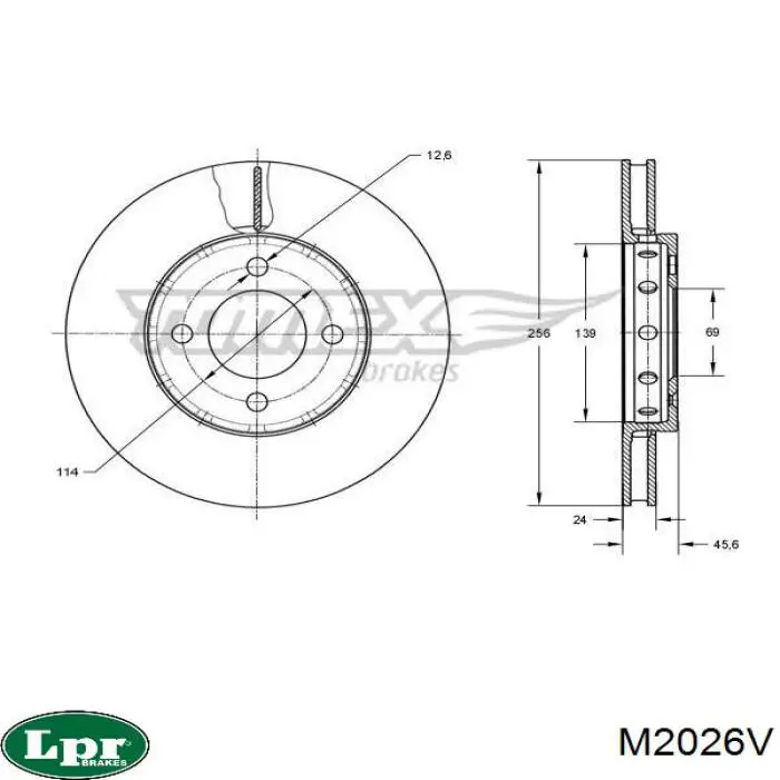 Гальмівні диски передні M2026V LPR