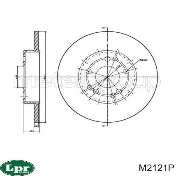 Диск переднього гальма LPR M2121P ціна, від 25.24 USD
