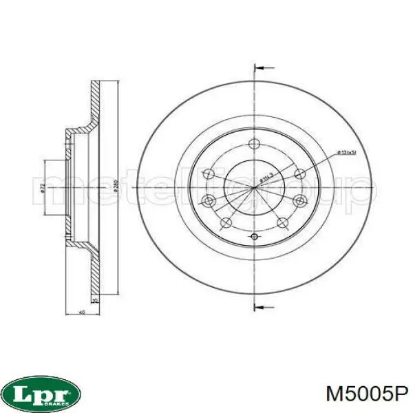 Купити M5005P LPR Диск заднього гальма