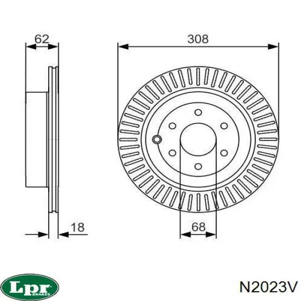 Задні дискові гальма LPR N2023V ціна, від 19.00 USD