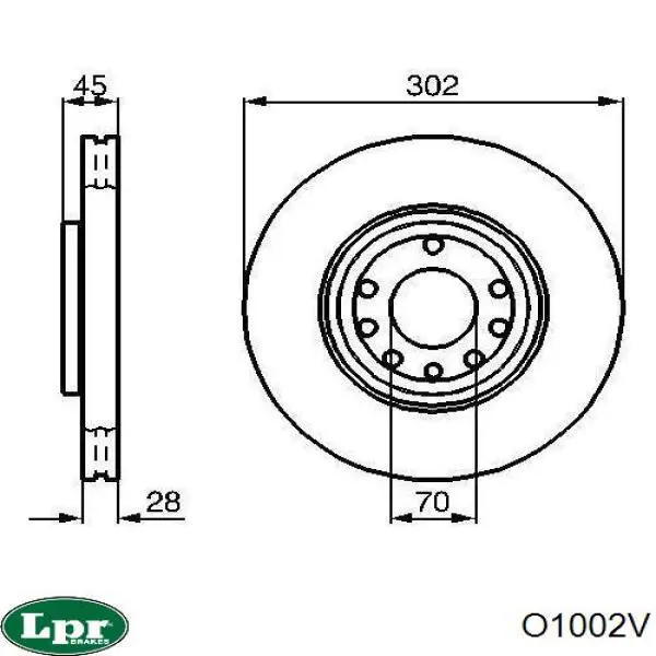 Диск переднього гальма LPR O1002V ціна, від 44.78 USD