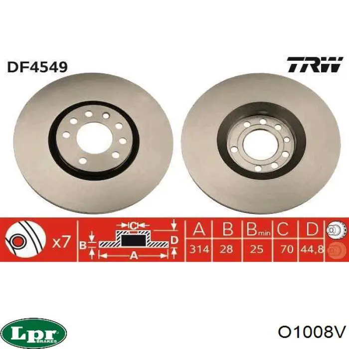 Купити O1008V LPR Ротор гальмівний