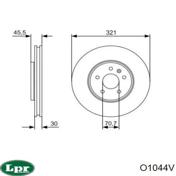 Диск гальмівний передній LPR O1044V