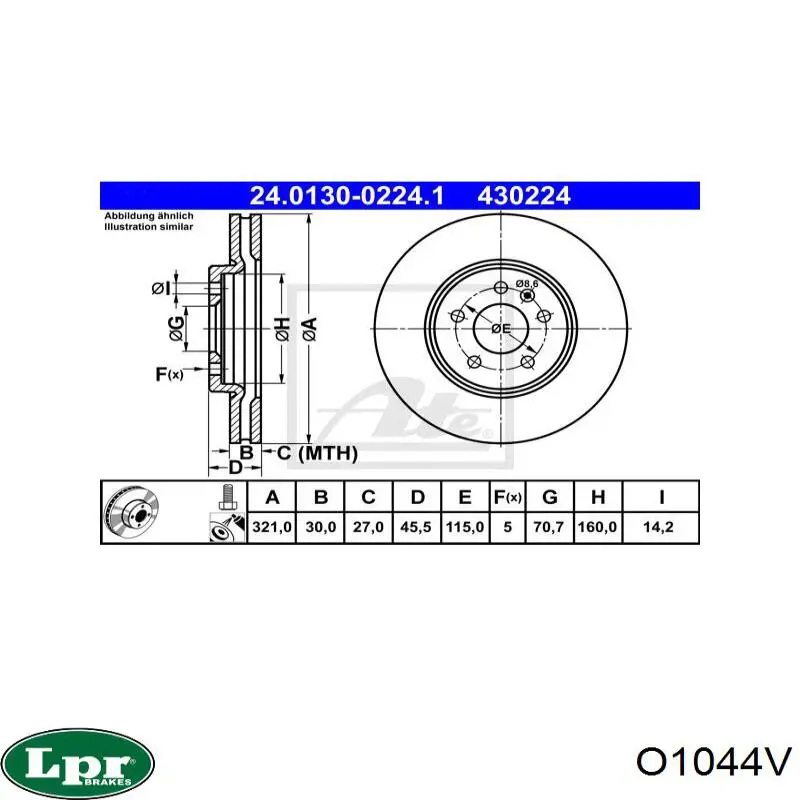 Купити O1044V LPR Ротор гальмівний