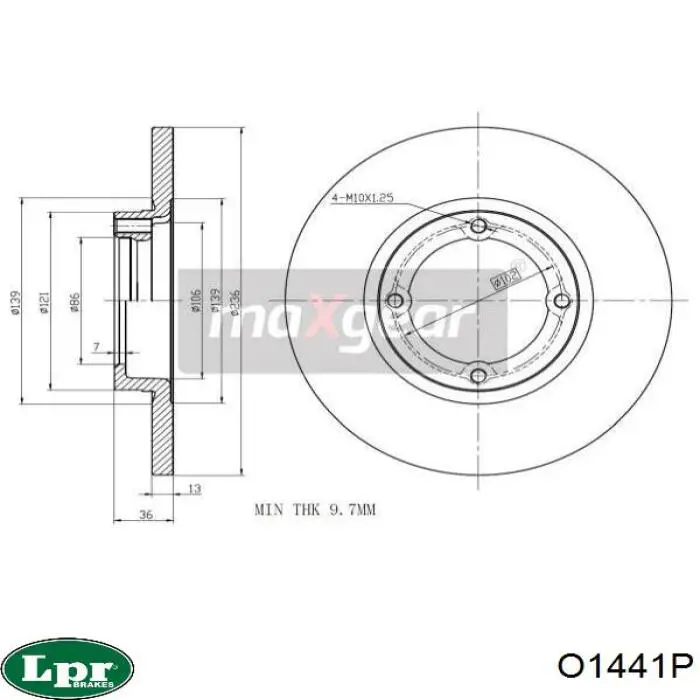 Купити O1441P LPR Ротор гальмівний