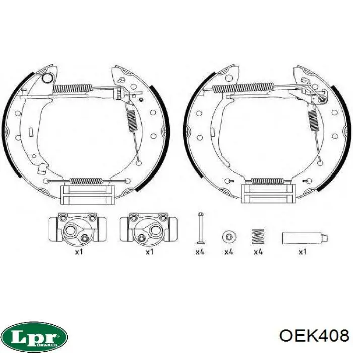 Колодки гальмові задні, барабанні OEK408 LPR