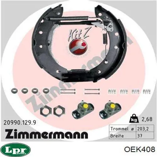 Колодки гальмові задні, барабанні LPR OEK408 ціна, від 20.18 USD