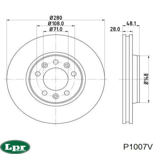 P1007V LPR диск гальмівний передній