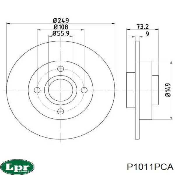 Гальмівні диски P1011PCA LPR