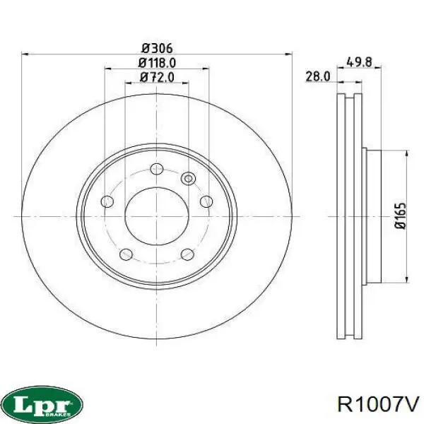 Купити R1007V LPR Ротор гальмівний