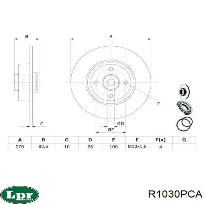 Купити R1030PCA LPR Диск заднього гальма