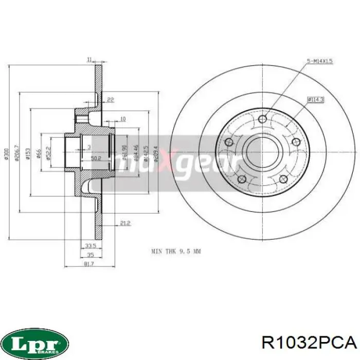 Задні дискові гальма LPR R1032PCA ціна, від 68.66 USD