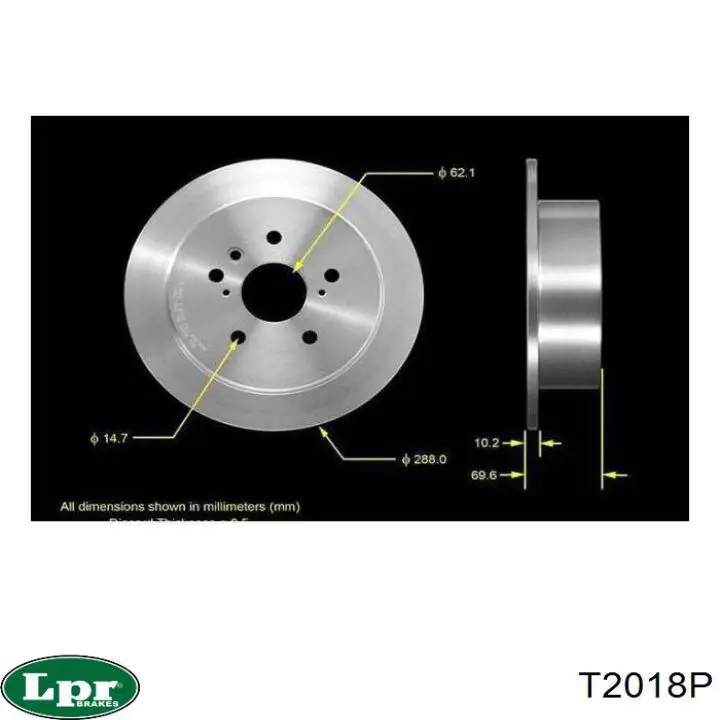 Задні дискові гальма LPR T2018P ціна, від 29.20 USD