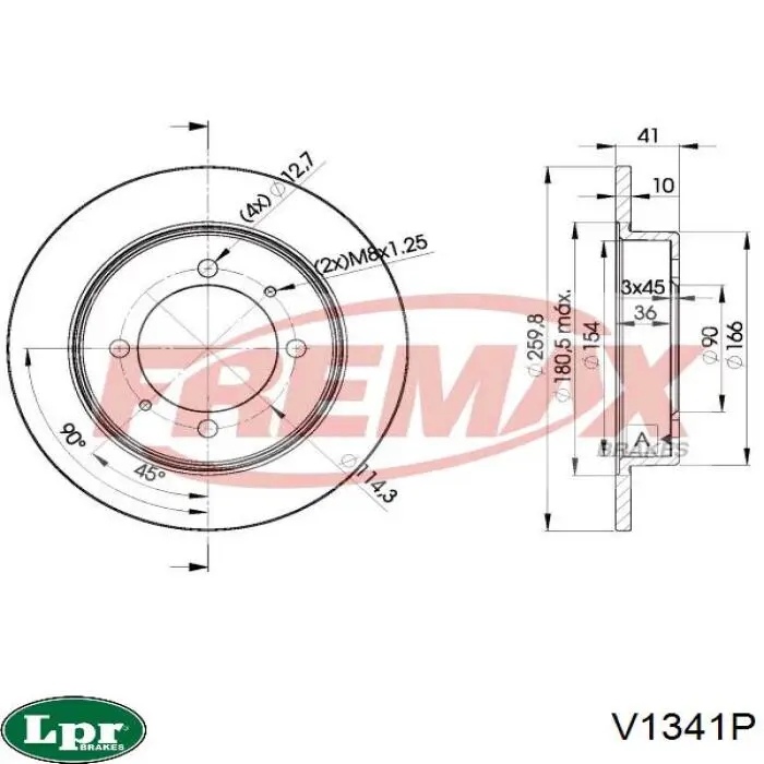 Гальмівні диски V1341P LPR