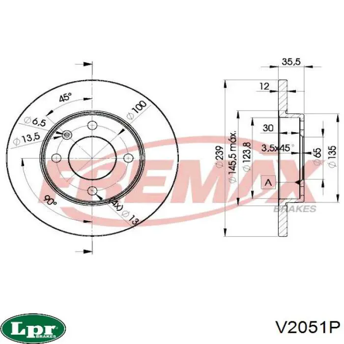Купити V2051P LPR Ротор гальмівний