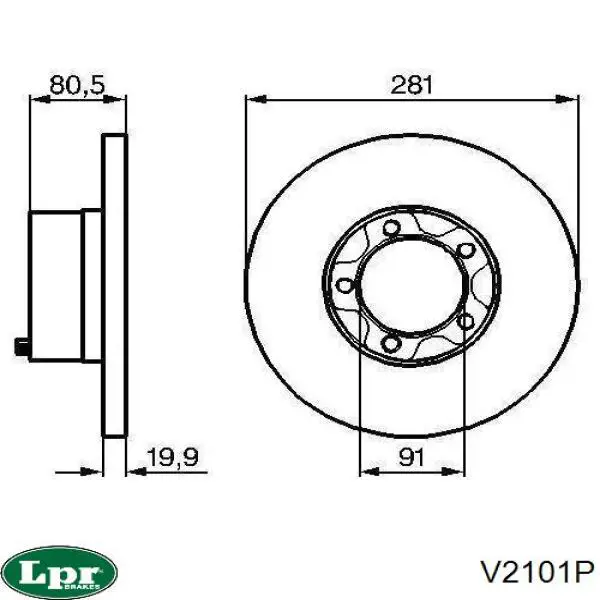 V2101P LPR диск гальмівний передній