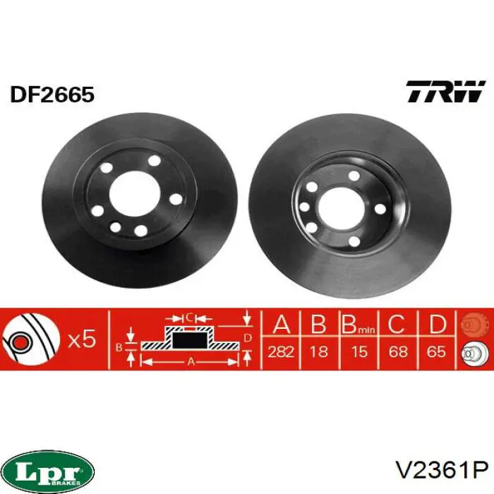 Гальмівні диски передні V2361P LPR