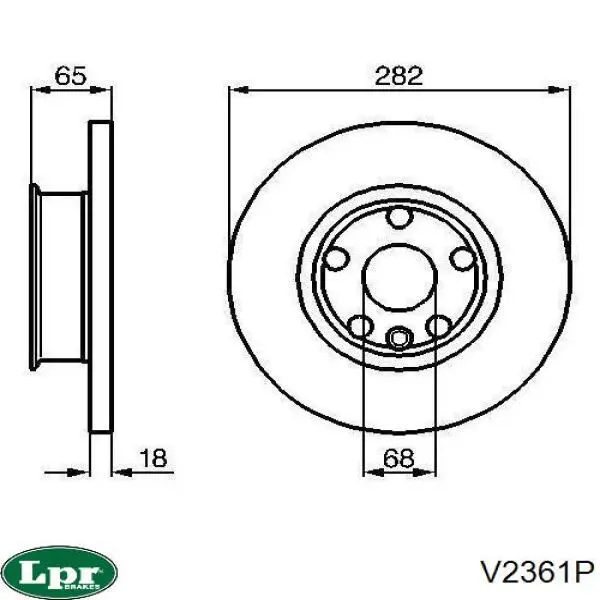 V2361P LPR диск гальмівний передній