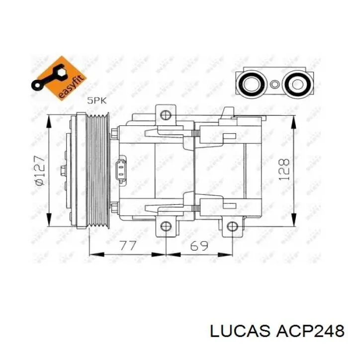 ACP248 Lucas компресор кондиціонера