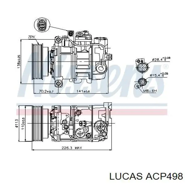 Компресор кондиціонера ACP498 Lucas