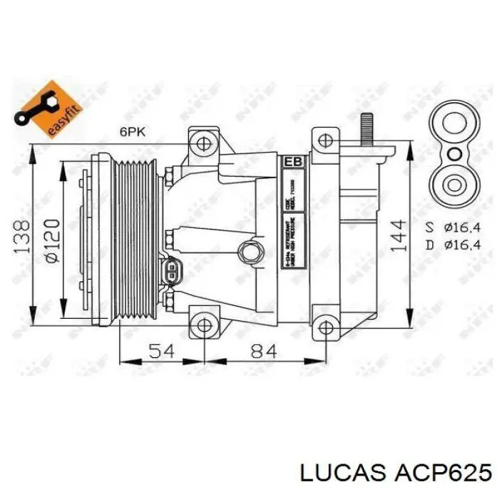 ACP625 Lucas компресор кондиціонера