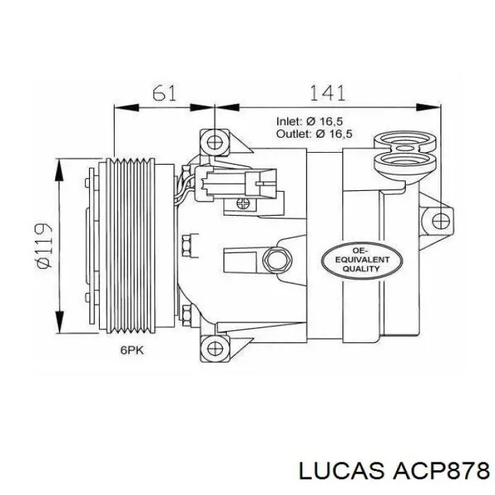 ACP878 Lucas компресор кондиціонера