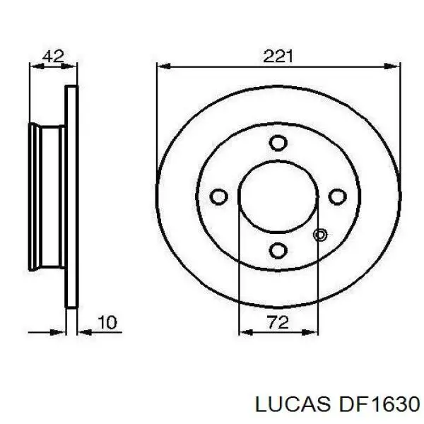 Диск гальмівний передній DF1630 Lucas