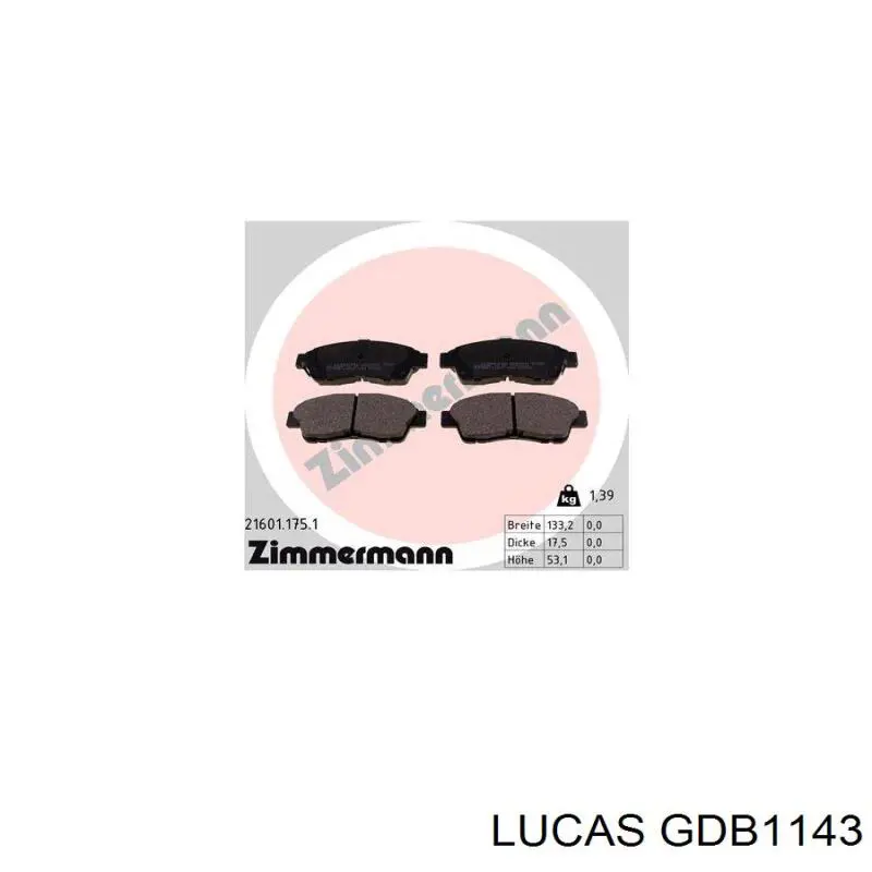 Купити GDB1143 Lucas Колодки гальмівні передні, дискові