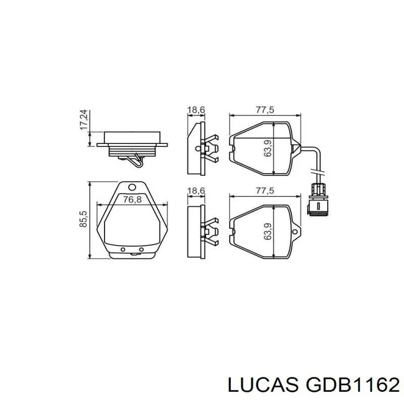 Купити GDB1162 Lucas Колодки гальмівні передні, дискові