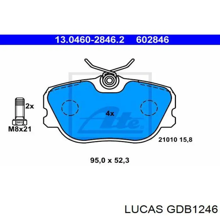 GDB1246 Lucas колодки гальмівні передні, дискові